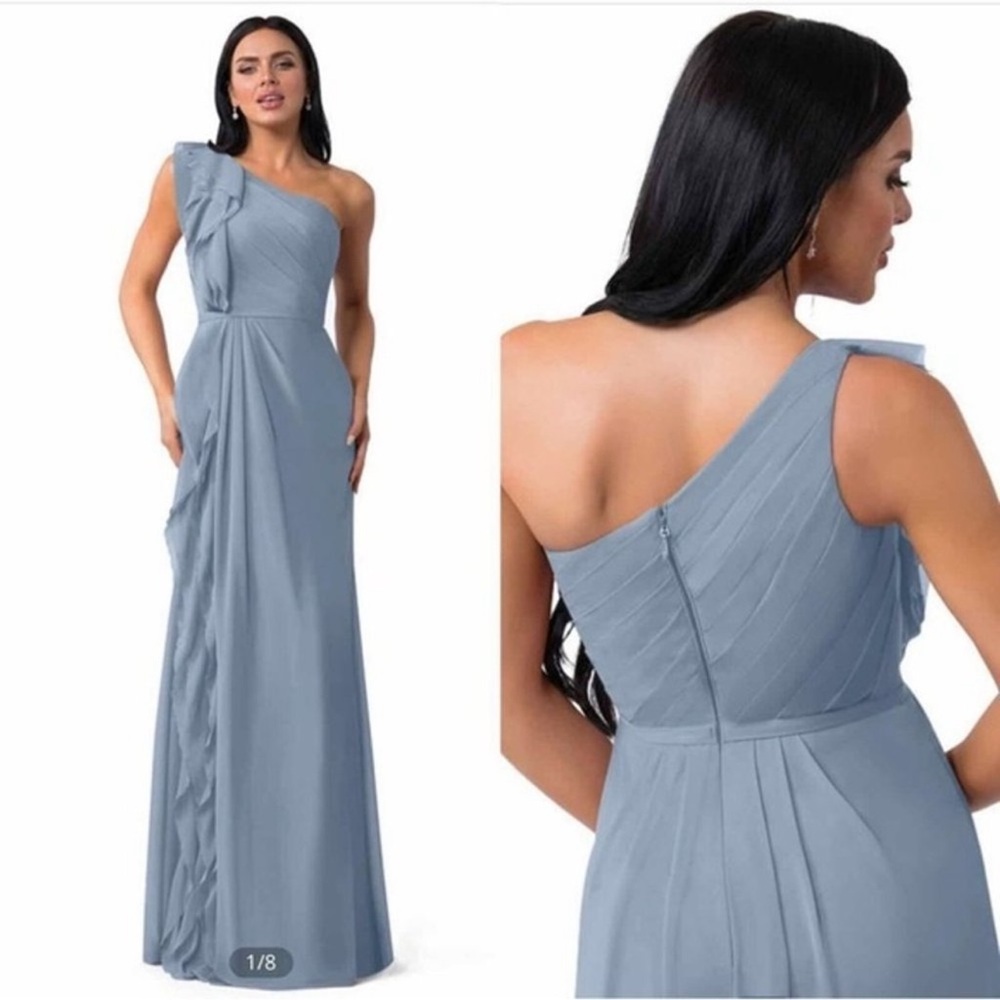 Azazie Sharon Dress - Steel Blue